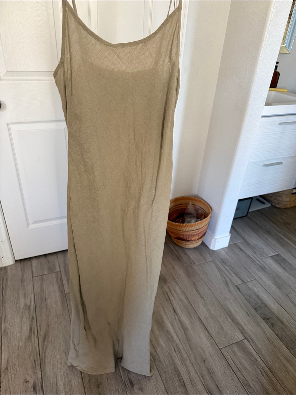 The shanty collection linen Maxi Dress in Khaki